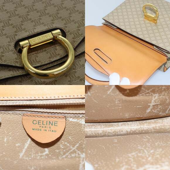 CELINE Macadam Canvas Hand Bag Beige - Picture 11 of 13